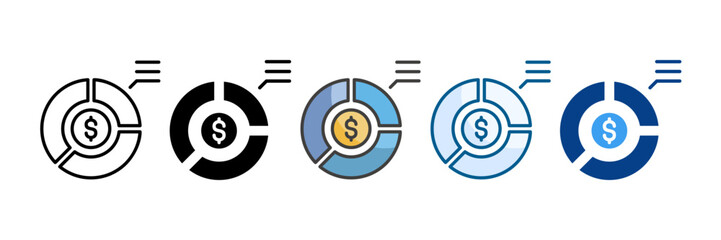 Asset Allocation Icon Set Multiple Style Collection