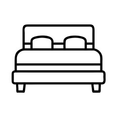 King Size Bed with Pillows Icon Design