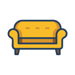 Lounge Sofa for Guest Seating Icon Design