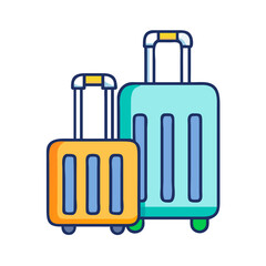 Travel Suitcases with Luggage Tags Icon Design