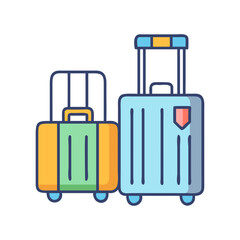 Travel Suitcases with Luggage Tags Icon Design