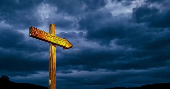 Uncertainty Sign Under Stormy Sky