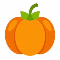 Simple Orange Pumpkin Vector Illustration For Fall Harvest And Halloween
