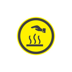 Vector illustration of a warning of temperature or hot surfaces do not touch.