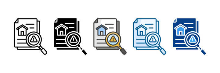 Asset Risk Report Icon Set Multiple Style Collection