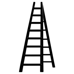 Minimalist Silhouette Of Stepladder For Construction And Home Improvement Projects