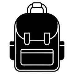 Black And White Backpack Vector Illustration For School Travel And Adventure