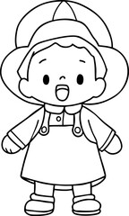 Cartoon Cute Kids Go To School Illustration Coloring Book