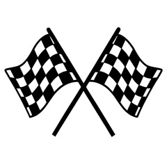 Crossed Finish Line Flags Black And White Racing Victory Graphic