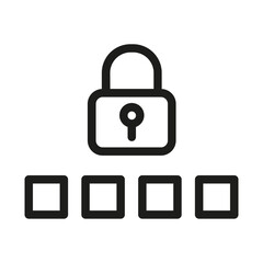 A padlock and squares symbolizing secure access or login system.