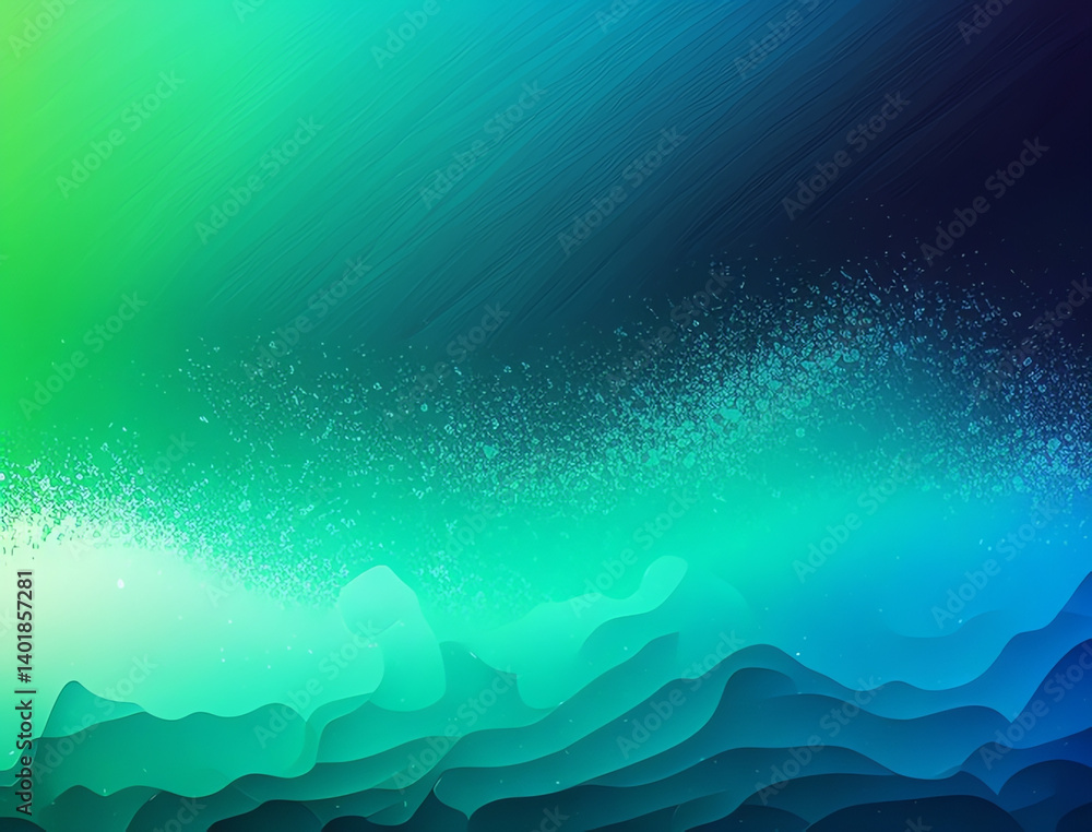 Poster experience the dynamic blend of blue and green hues reminiscent of ocean waves, creating a calming a