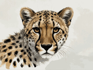 Watercolor whispers cheetah isolated vector illustration svg 