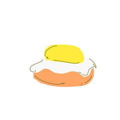 Fried Egg on Toast Illustration – Minimalist Hand-Drawn Style