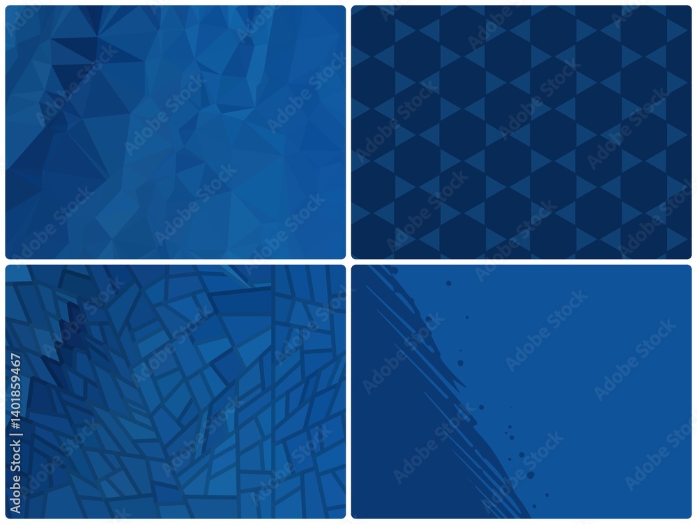 Poster set of abstract backgrounds with different geometric shapes. illustration