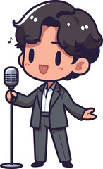 Obraz premium 韓流歌手のイラスト 