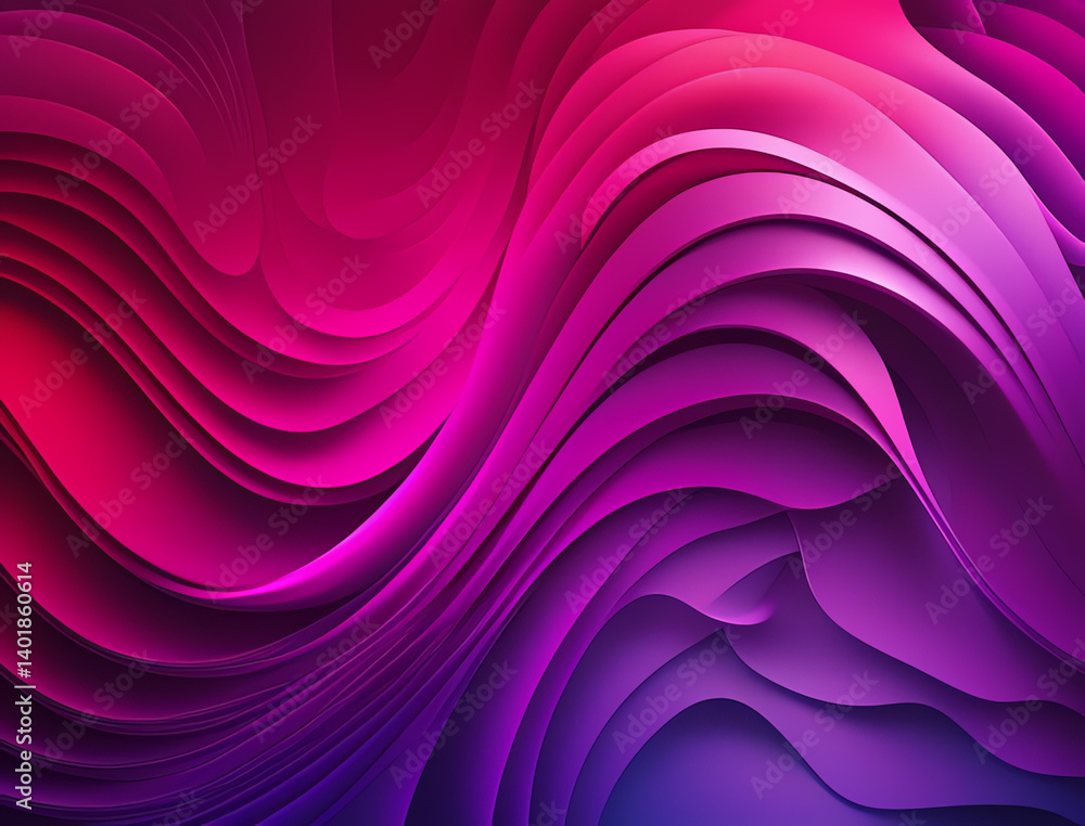 Poster this captivating abstract design features flowing wave patterns in vivid pink and purple hues, creat
