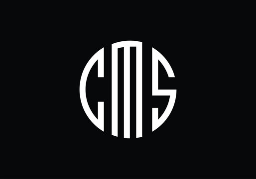 modern cms monogram logo in circular minimalist style for luxury branding