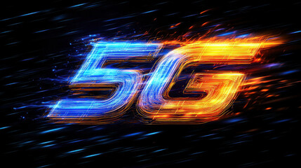 Elevated 5G Logo on a Black Canvas: A Symbol of Advanced Technology and Professionalism