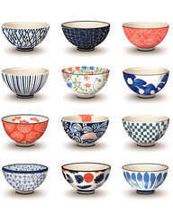 Japanese food illustrator on white background