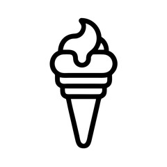 Ice Cream Cone with Swirl Scoop Icon Design