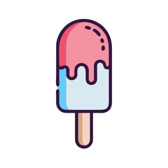 Melting Ice Cream on Stick Icon Design