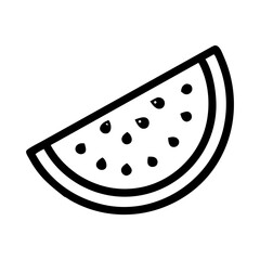Sliced Watermelon with Seeds Icon Design