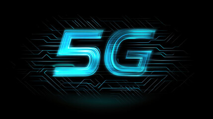 Enigmatic 5G emblem on a black canvas, embodying a vibe of mystery and professional excellence.