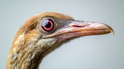 Closeup of Exotic Tropical Bird s Vibrant Plumage and Detailed Eye  This striking image captures the intricate details and vivid colors of a tropical bird s feathers and eye
