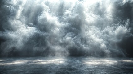 Obraz premium Ethereal Smoke: A Mystical Landscape of Gray and White