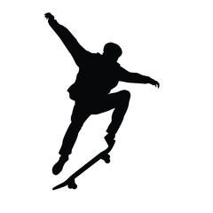 silhouette of a skateboarder