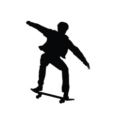 Fototapeta premium silhouette of a skateboarder