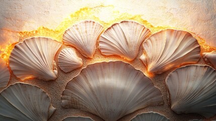 Delicate glowing fungal caps in vibrant autumn tones showcasing the intricate symmetry and natural beauty of these mysterious organisms
