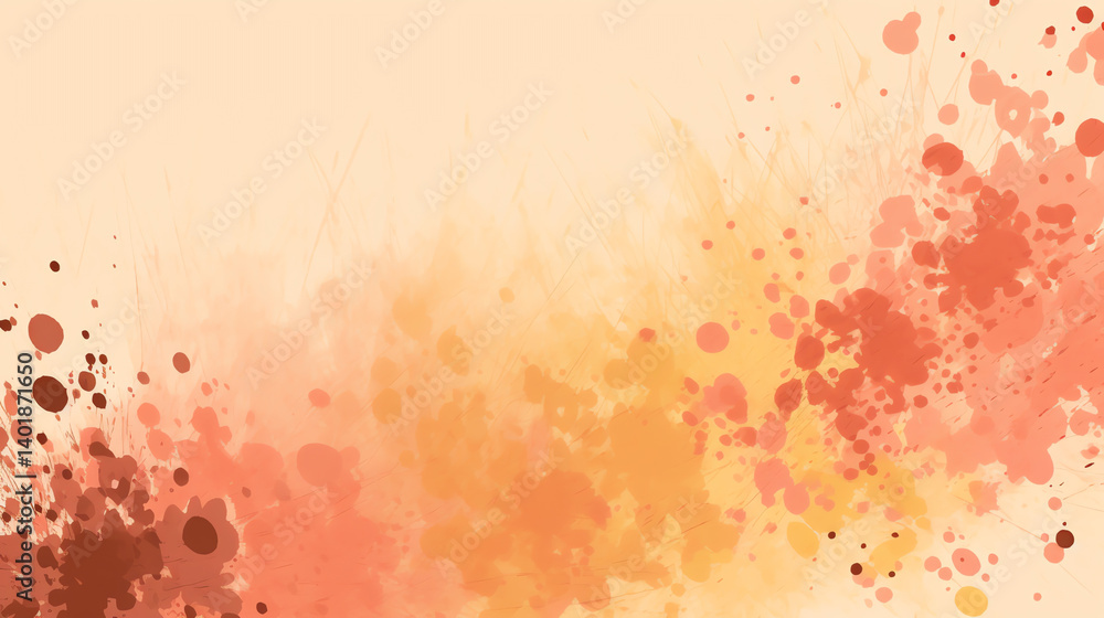 Poster a captivating abstract painting features energetic splashes of warm colors creating a lively atmosph