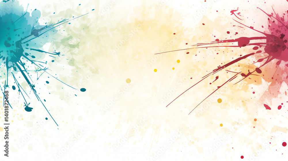 Poster dynamic splashes of paint in vibrant colors create an energetic and artistic feel perfect for creati