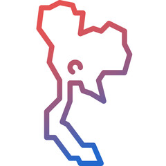 thailand gradient line icon