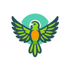 Obraz premium flat vector logo of a parrot