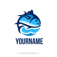 Tuna fish logo with circle shape