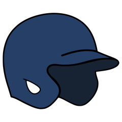 blue baseball hat sport accessories flat color vector illustration template design