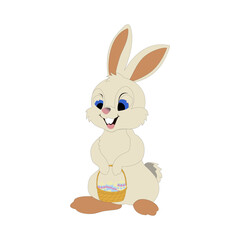 Easter bunny flat design. Isolated vector illustration on white background
