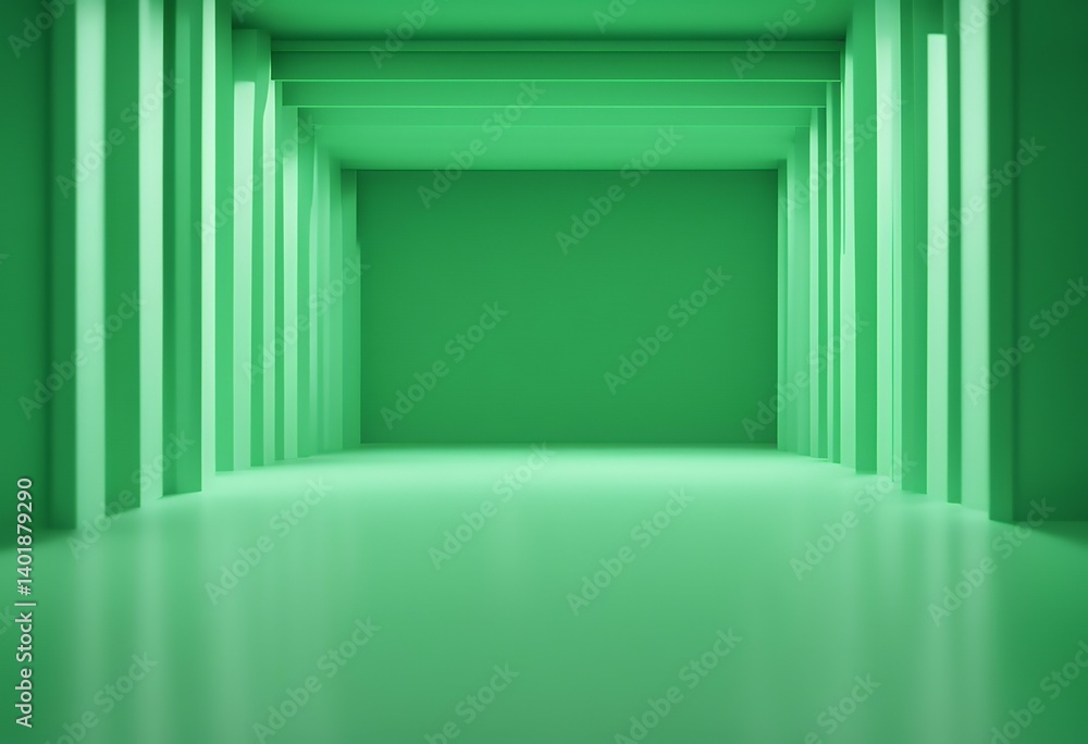 Poster background concept geometric space limbo design dimensional green three scene studio blank empty mod