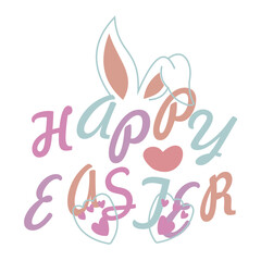 Vector illustration Happy Easter. Rabbit, eggs. suitable for Banner and Poster Templates
