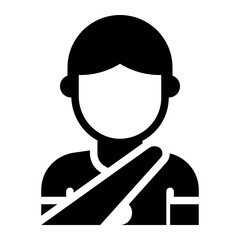 depicting a sling glyph icon for an injured person