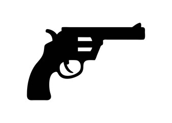hand gun silhouette on white background