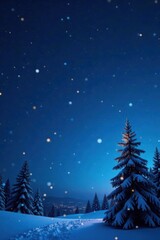 Naklejka premium Dense snowflakes falling on a starry night sky, cosmos, darkness, snow