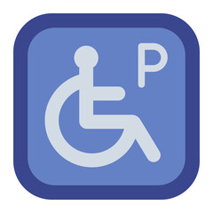 handicap parking flat icon for disability people