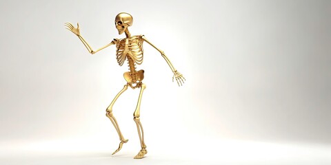Golden Skeleton Dance Loop Animation GIF - Animated Skeleton, Boney Dance, Halloween GIF, Spooky Animation,  Looping GIF, Digital Art,  Golden Skeleton