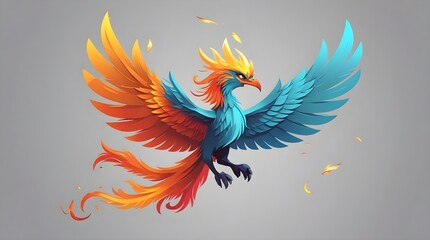 Obraz premium Fiery Phoenix in Flight - Digital Fantasy Art