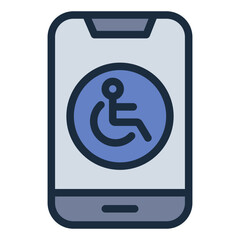 App filled line icon for enhancing accessibility on smartphones