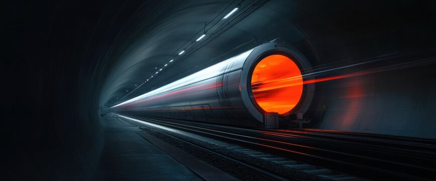Hyperloop Speed: Futuristic Transportation in a Tunnel