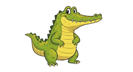 Cartoon crocodile illustration for kids